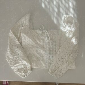 Joie nwt eyelet smocked top M